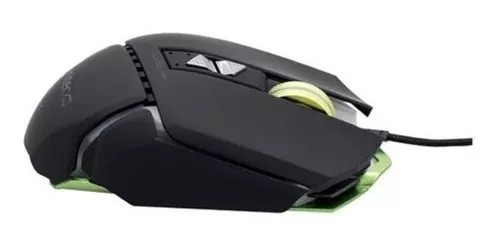 Mouse Gamer Unitec 8 Botones Usb 3200dpi Base Metalica Verde